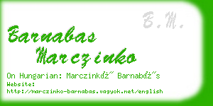 barnabas marczinko business card